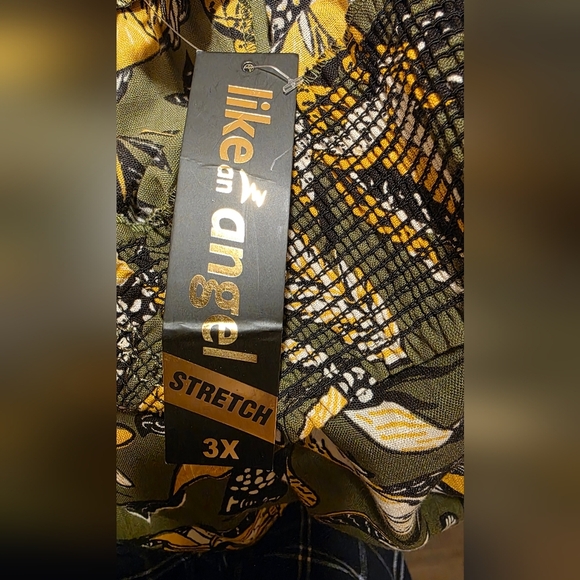 Like An Angel Shorts Womens 3X Leaf Floral Multicolor High Waist Elastic Resort - Picture 5 of 10